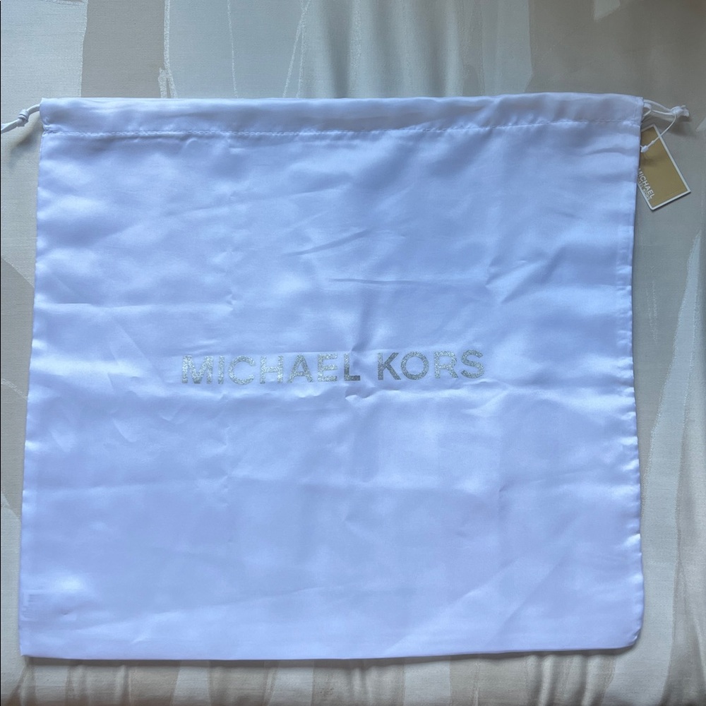 Michael Kors White Satin dust Bag 14.5 by 16 inches. Medium size.